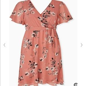 Torrid Chiffon Faux Wrap Midi Dress